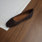LÍNEA 01 - Square-Toe Ballet Flats - Brown