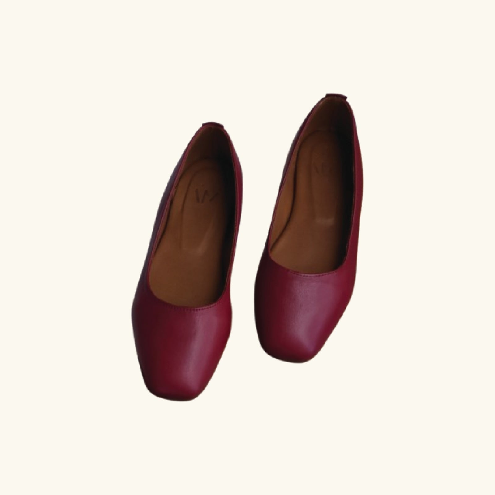 LÍNEA 01 - Square-Toe Ballet Flats - Burgundy Main image