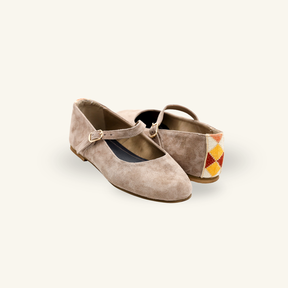 Mary Jane Flats – Suede